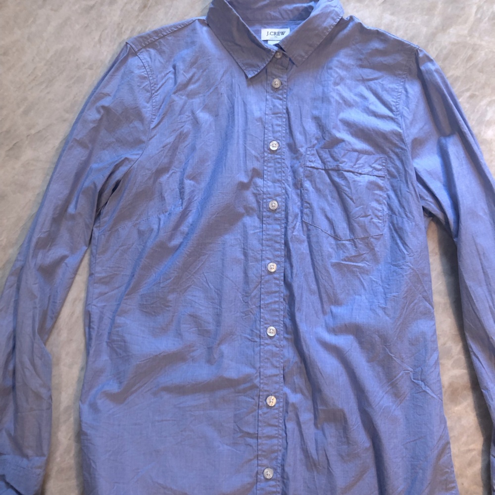 J.Crew woman’s size S buttoned down light blue long sleeve shirt.